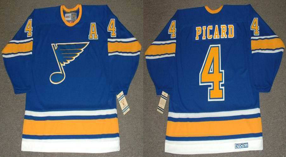 2019 Men St.Louis Blues #4 Picard blue CCM NHL jerseys->st.louis blues->NHL Jersey